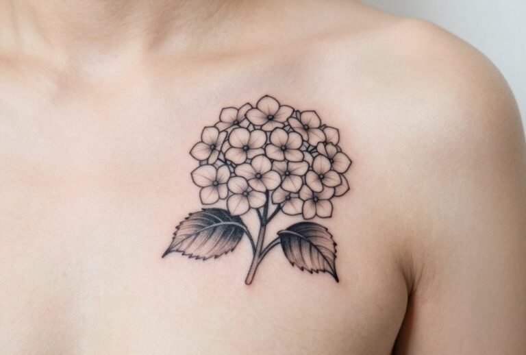 Minimalist Hydrangea Tattoo Ideas