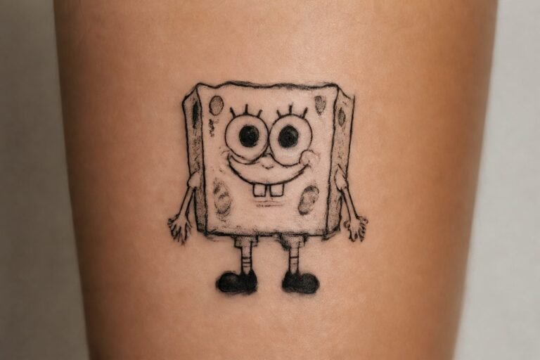 Minimalist Spongebob Tattoo Ideas
