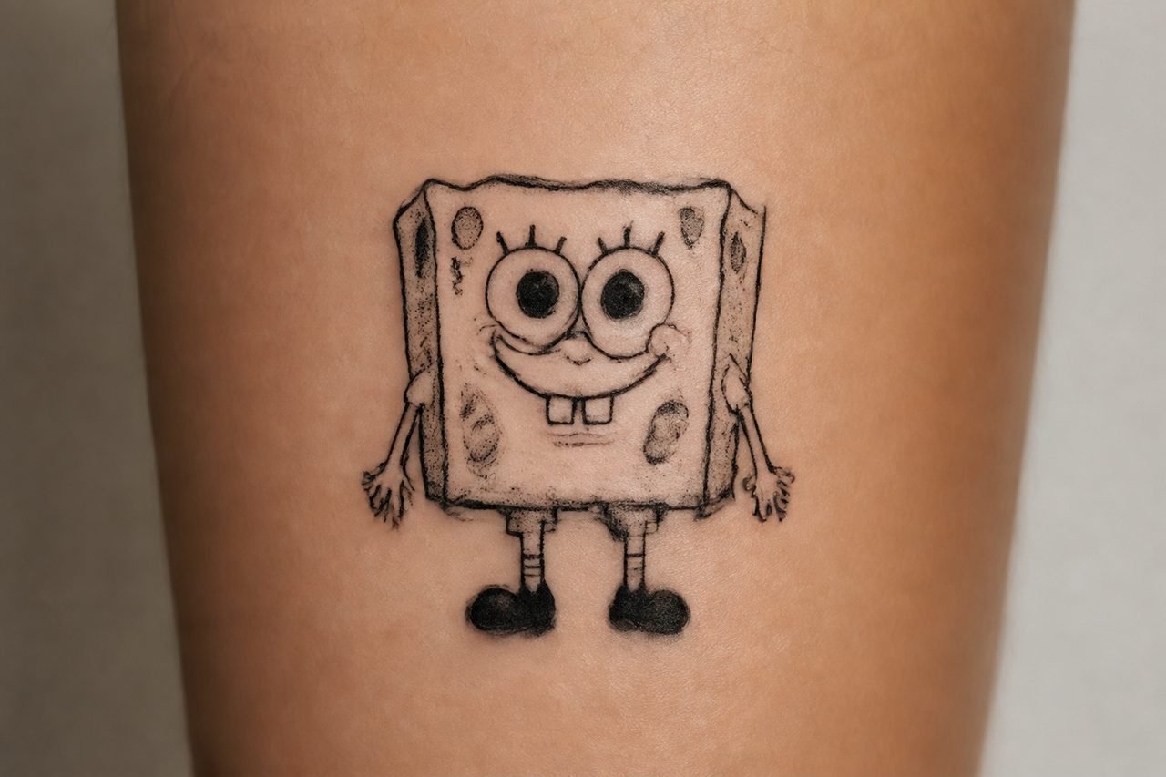 Minimalist Spongebob Tattoo Ideas