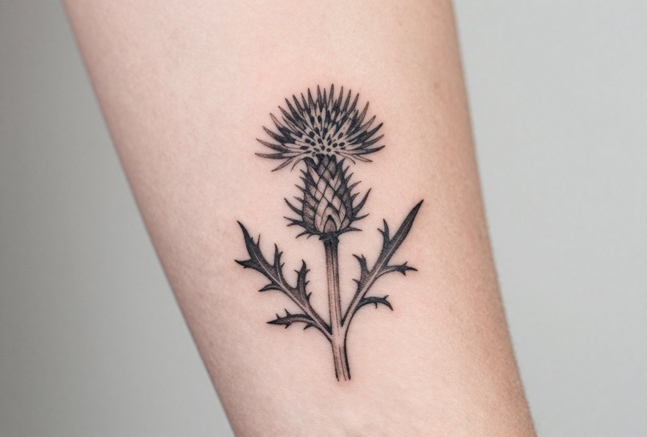 Minimalist Thistle Tattoo Ideas