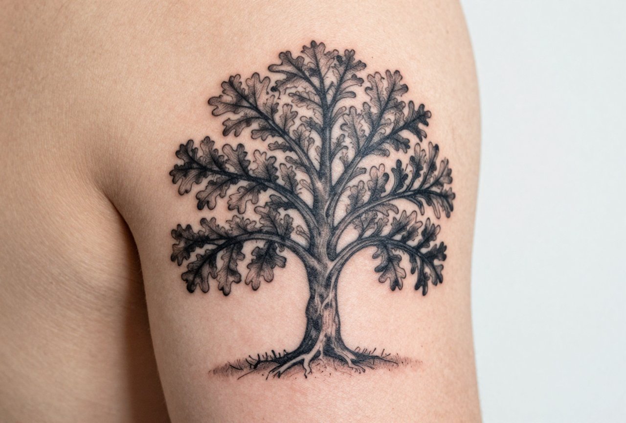 Oak Tree Tattoo Meaning: Strength, Roots & Time