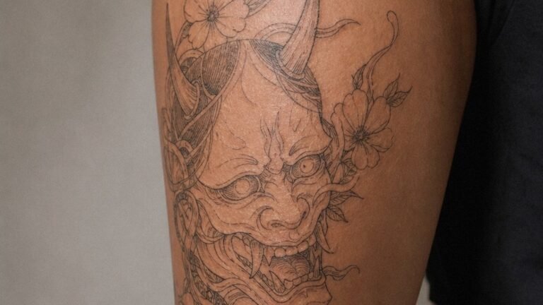 Bold Oni Mask Tattoo Ideas That Stay Crisp for Years