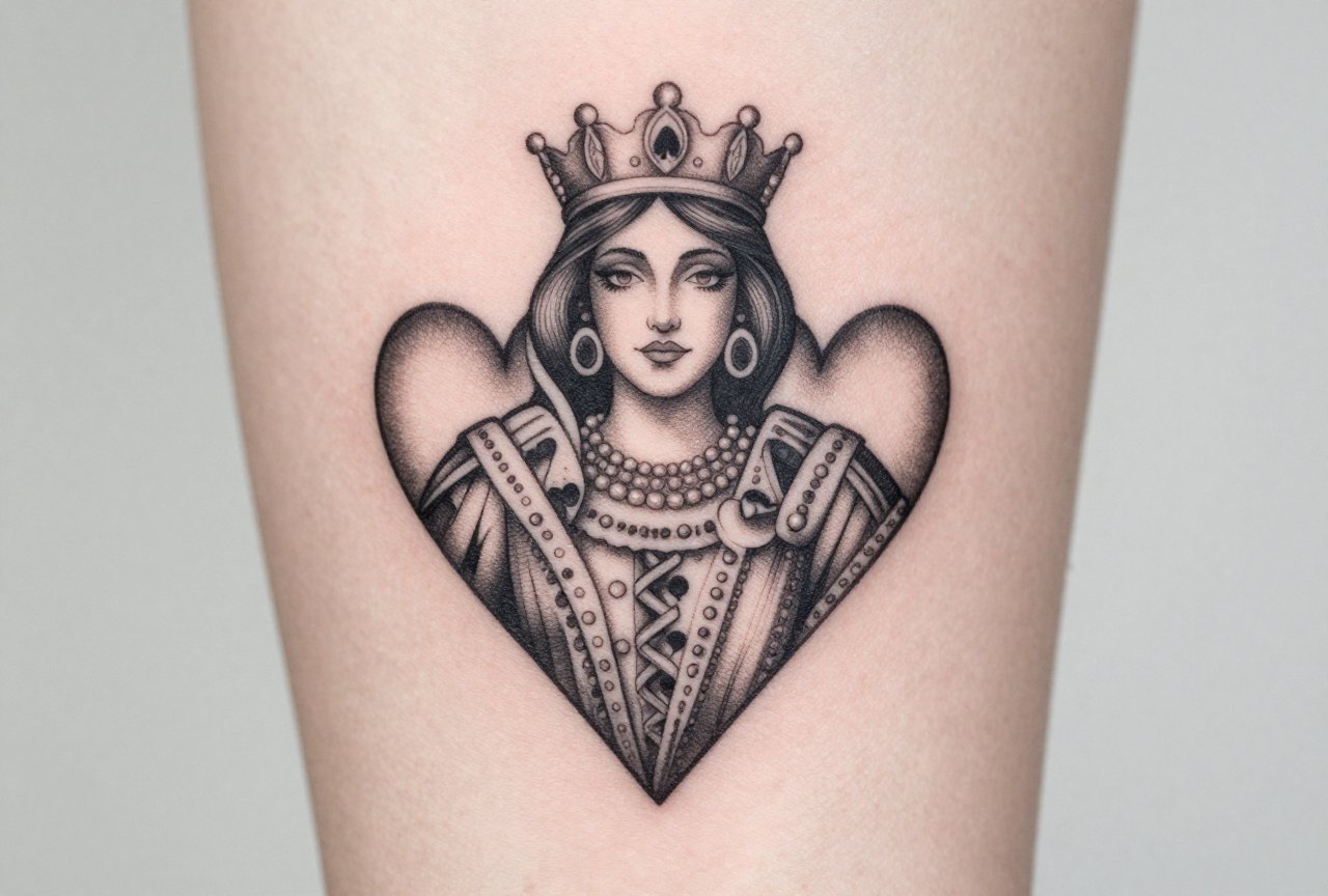 Queen of Hearts Tattoo Meaning: Power, Love & Rebellion