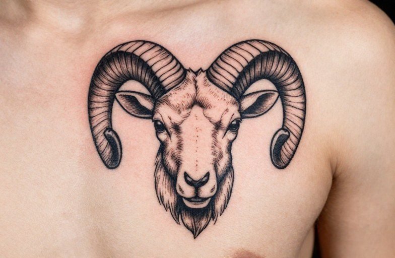 Ram Head Tattoo Meaning: Power, Stubbornness Astrology