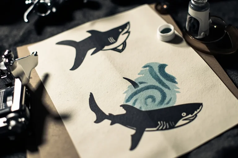 Shark tattoo meaning ocean power traditional flash