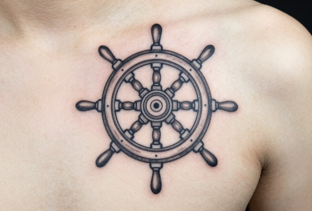 Ship Wheel Tattoo Meaning: Direction, Control & The Journey