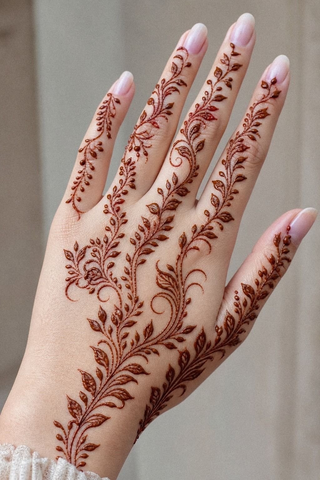 Modern Arabic Vine Front Hand Mehndi