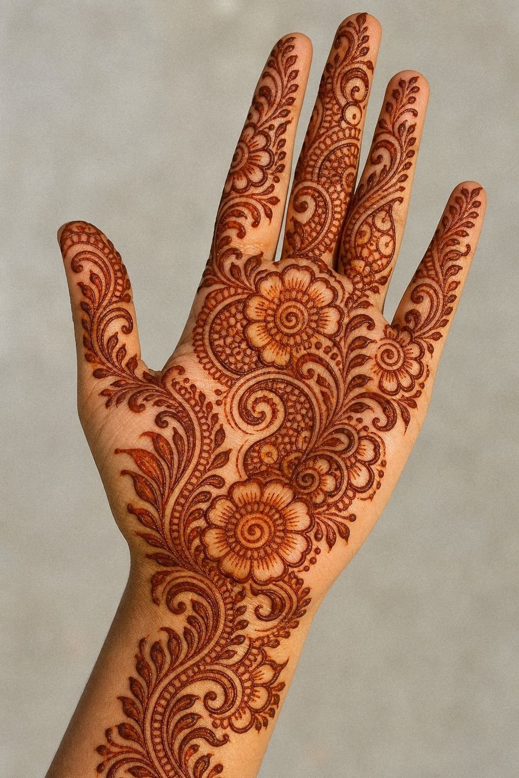 Diagonal Arabic Mehndi Across Knuckles