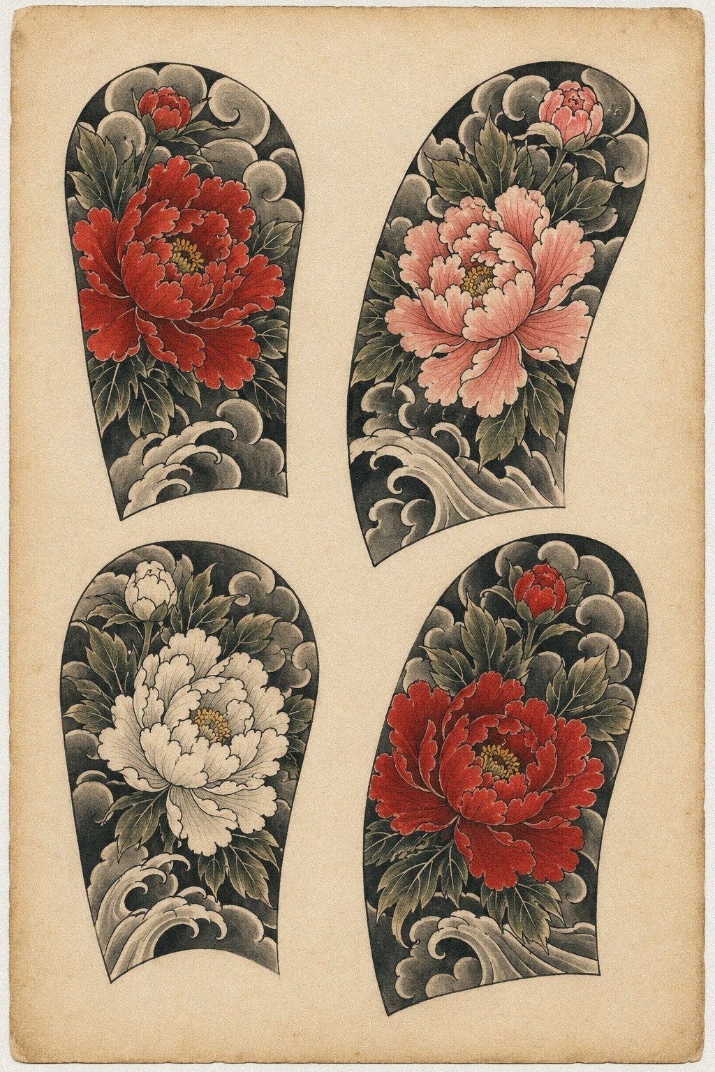 Pick from Flash for a Japanese Peony Quarter Sleeve