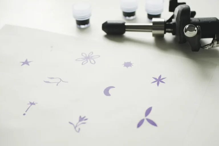 Simple tattoo symbols on transfer paper