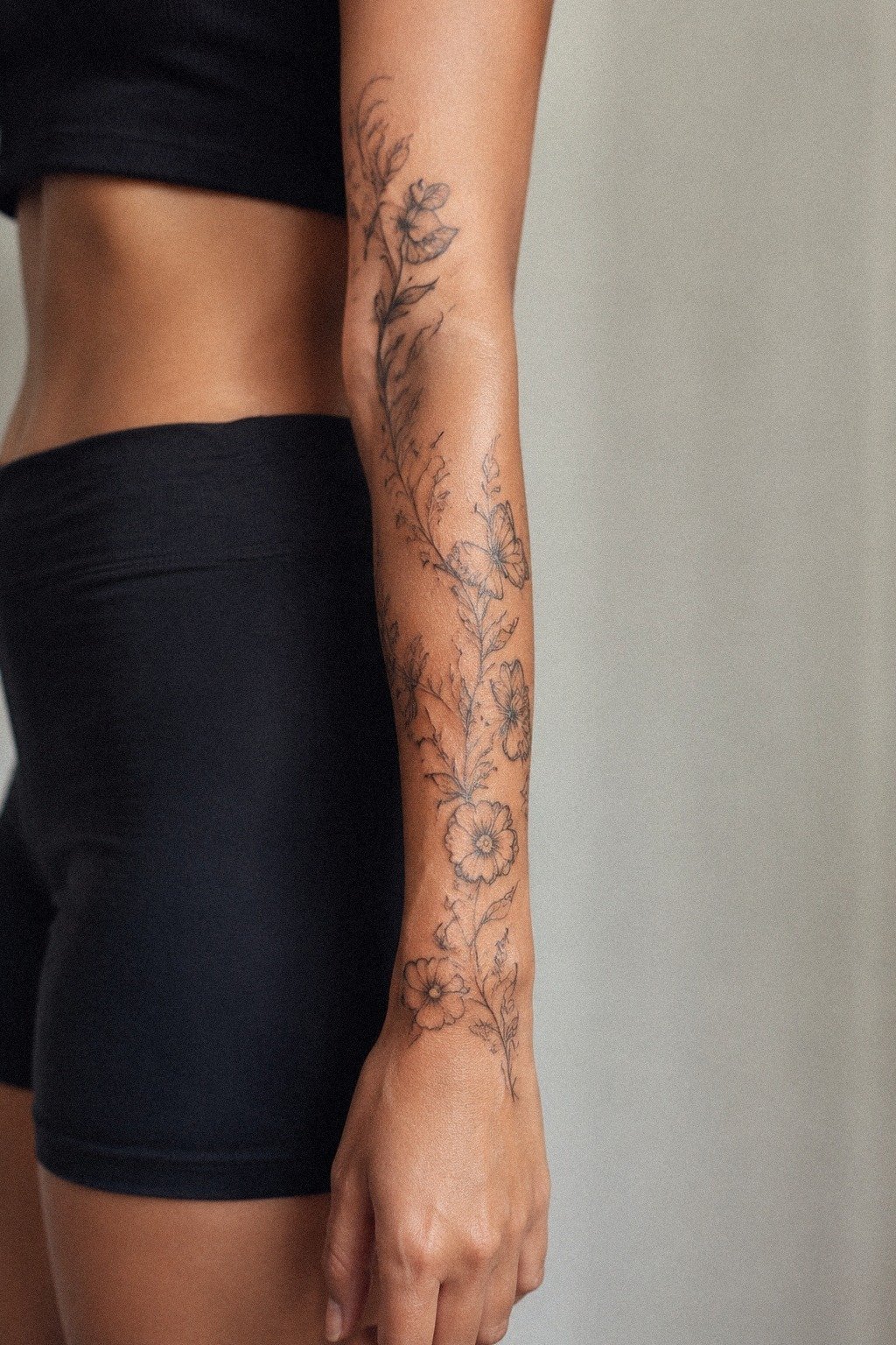 Keep calf and thigh tattoos stylistically consistent
