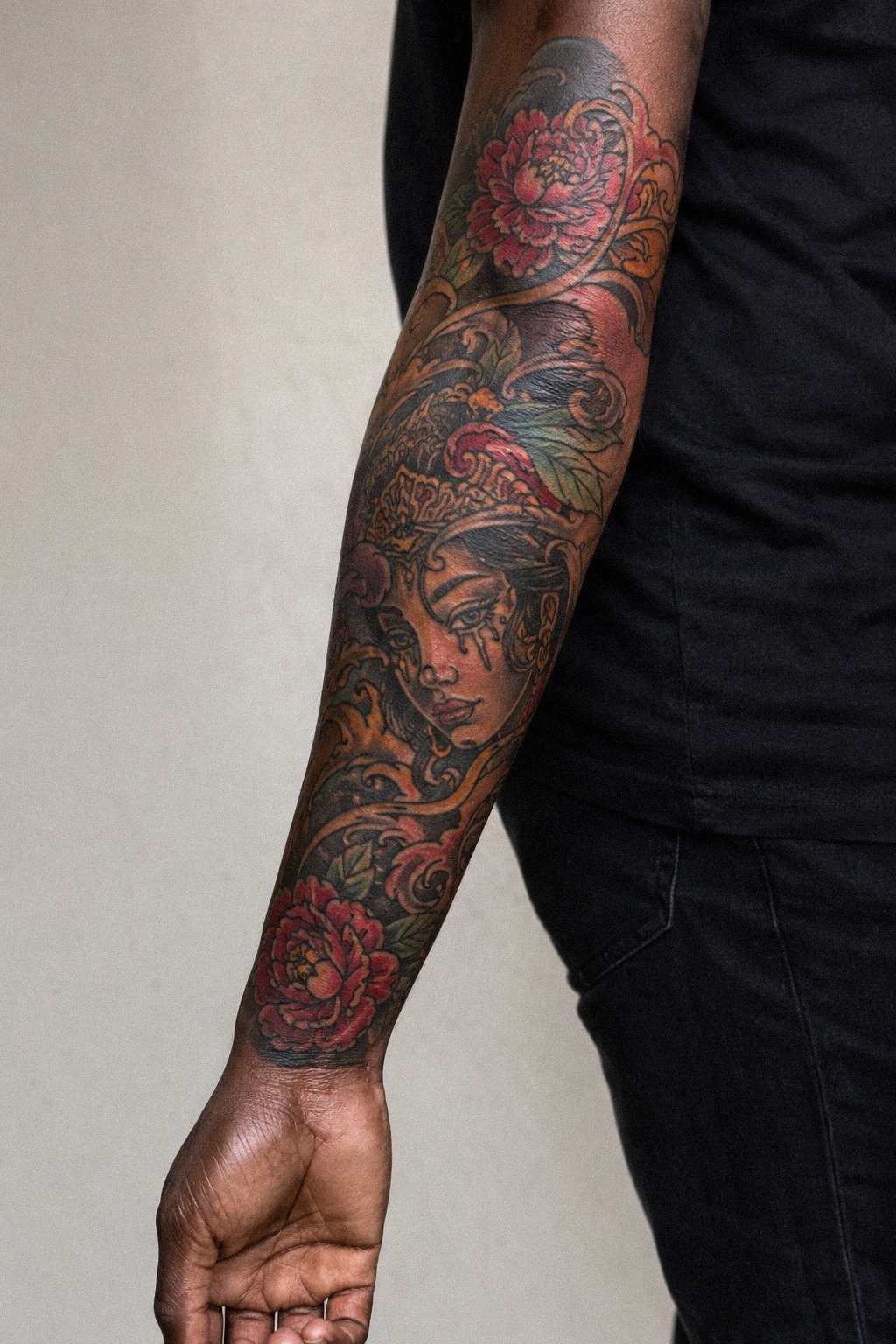 Commit to color all the way or skip it on a leg sleeve