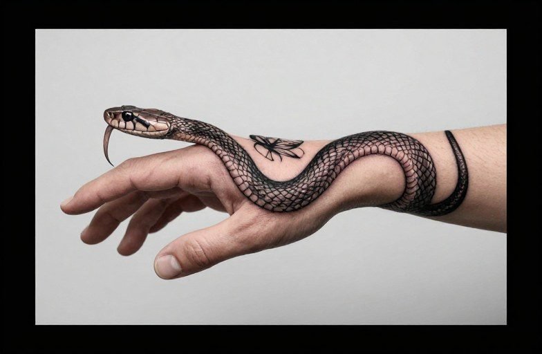 Snake Biting Hand Tattoo Meaning: Symbolism & Significance
