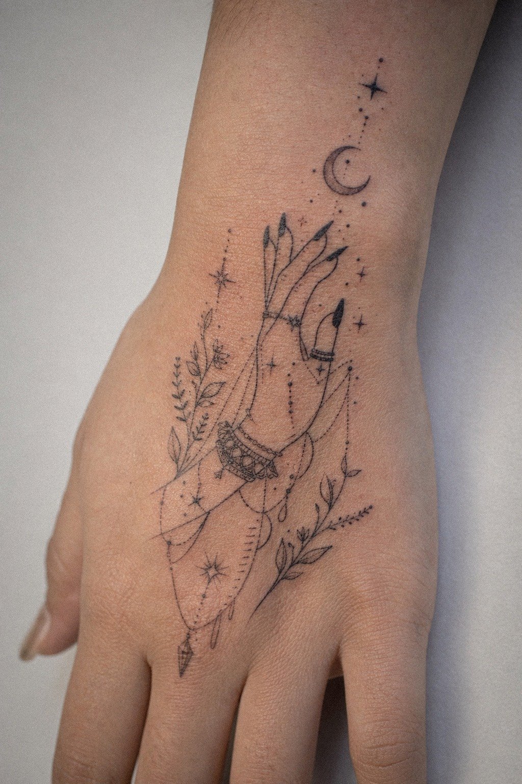 Pick A Fine Line Witch Hand Tattoo