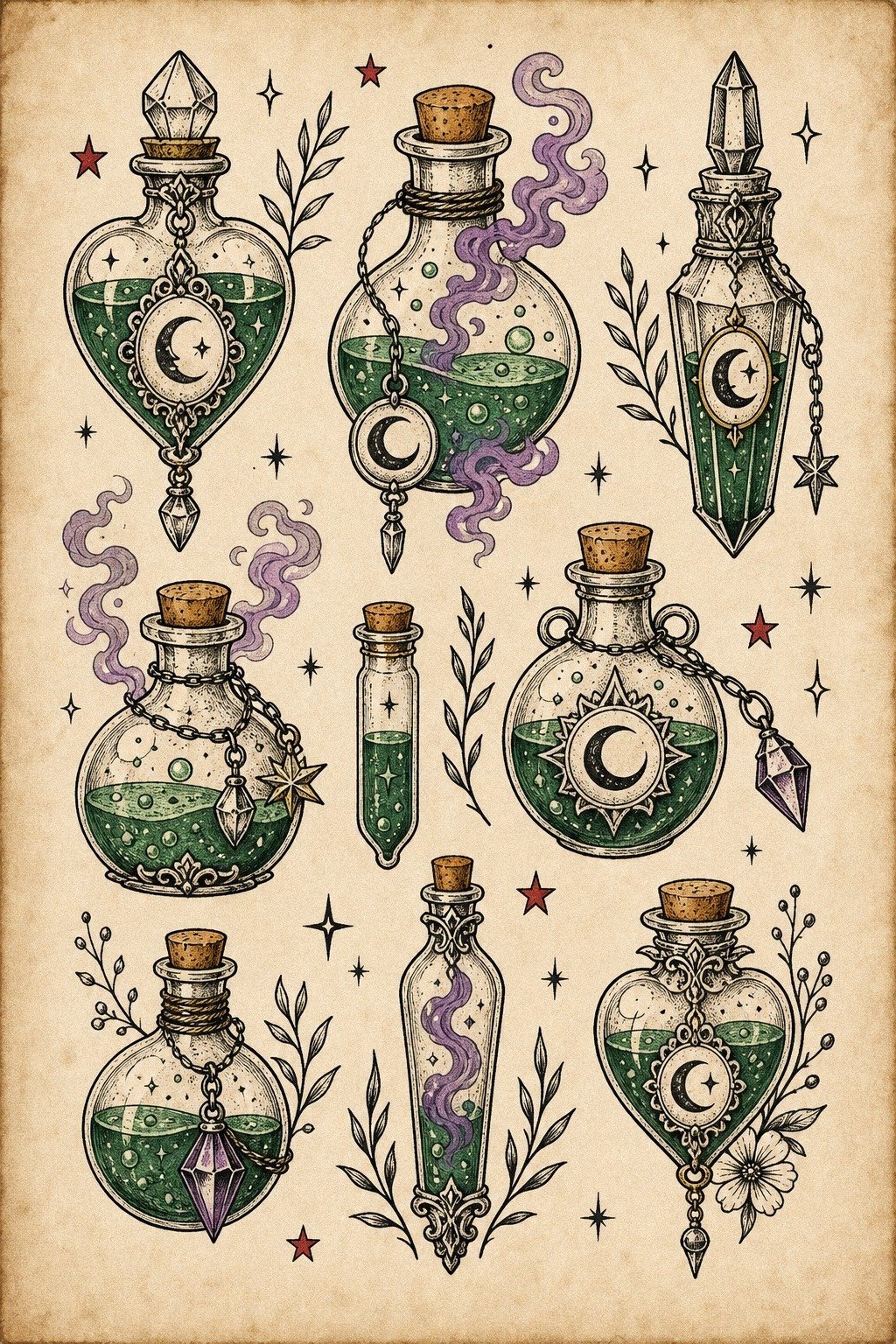 Plan A Whimsical Potion Bottle Tattoo