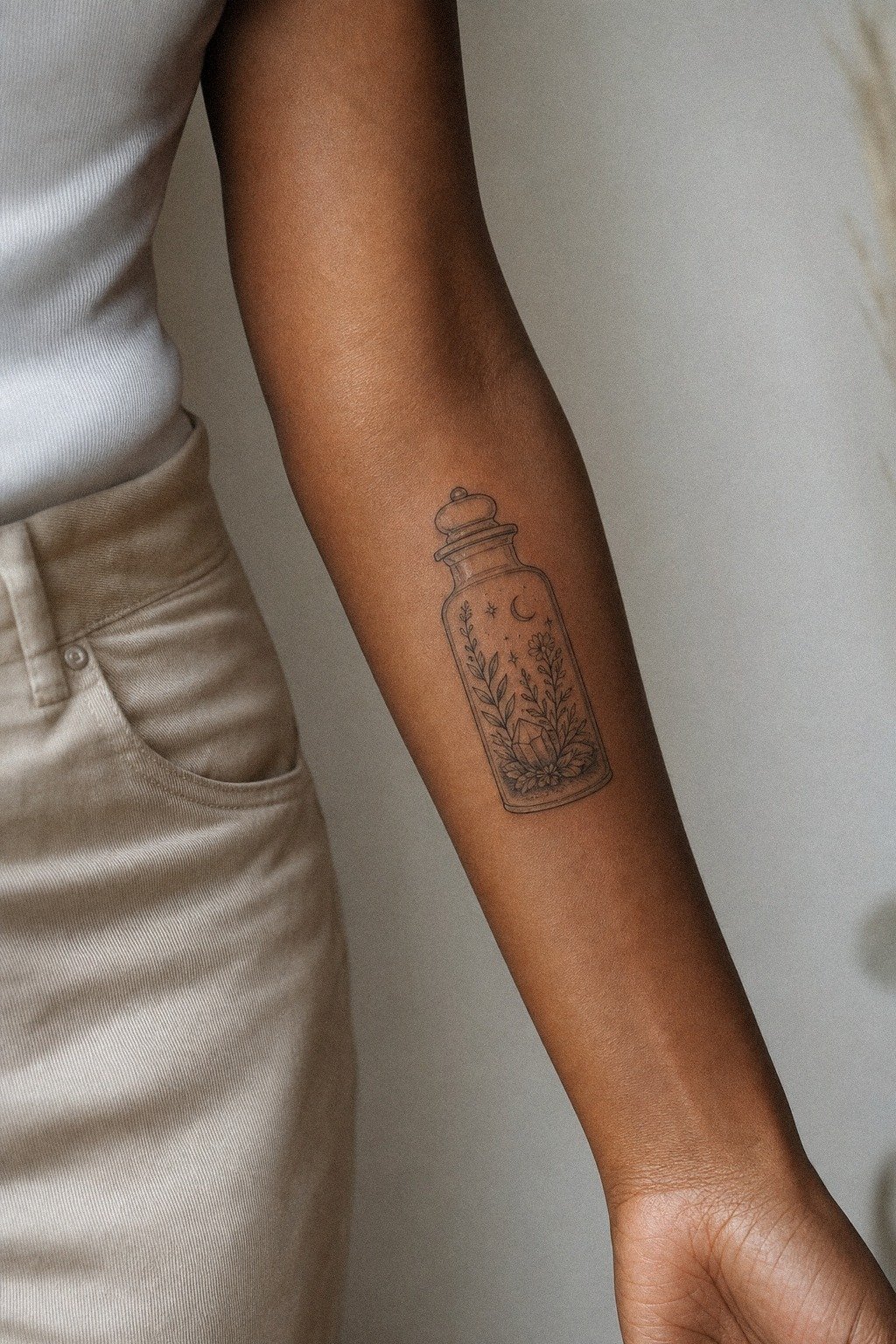 Plan A Botanical Spell Jar Tattoo