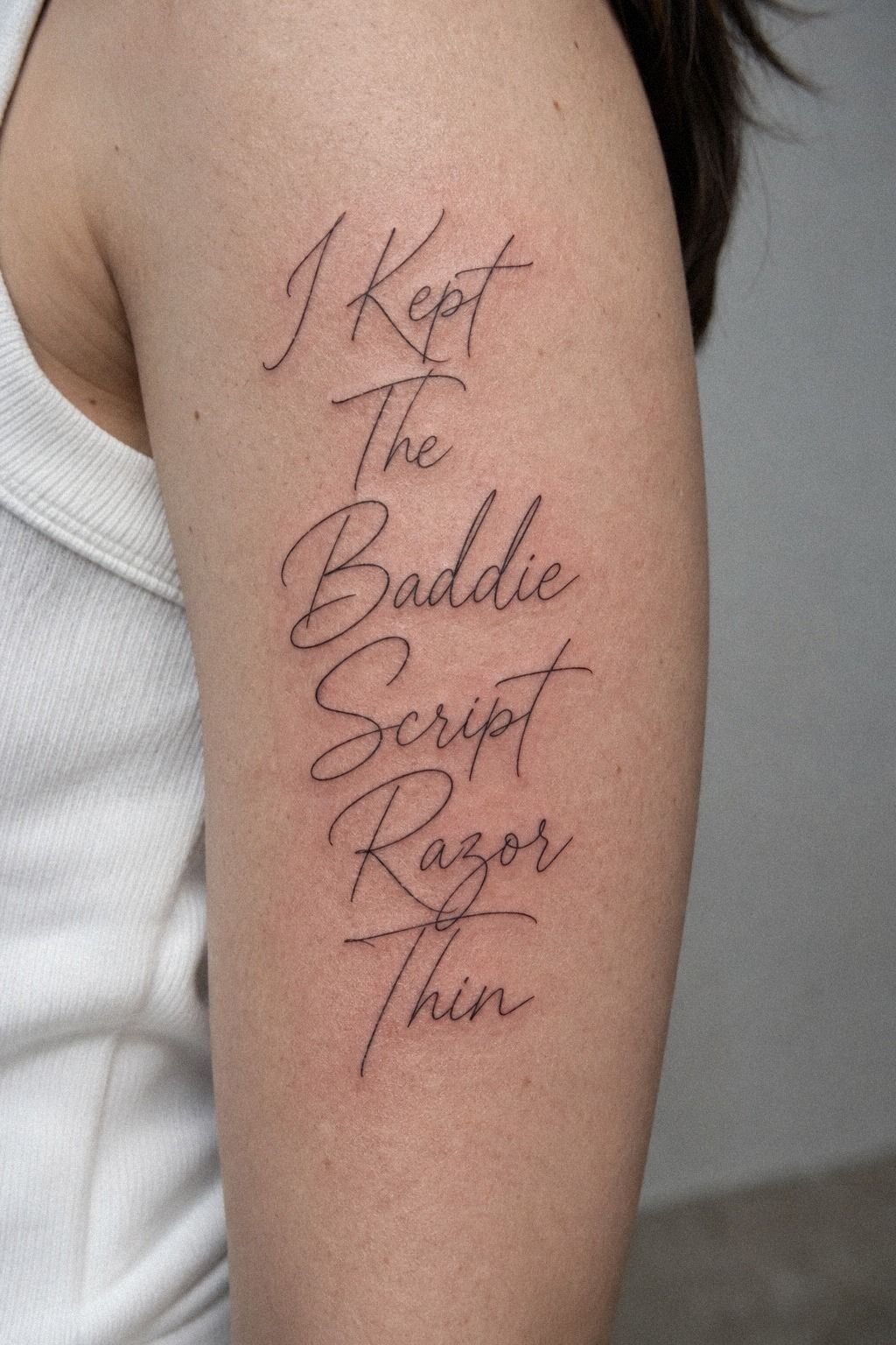 I Kept The Baddie Script Razor Thin