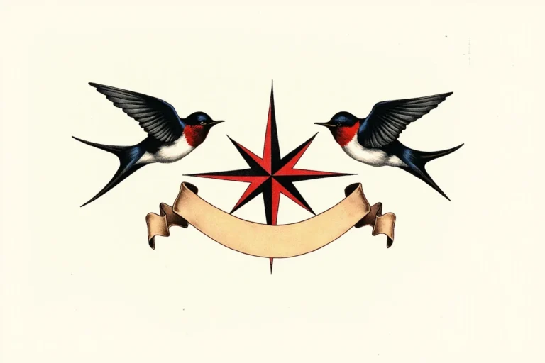 Swallow tattoo meaning sailor tradition flash sheet
