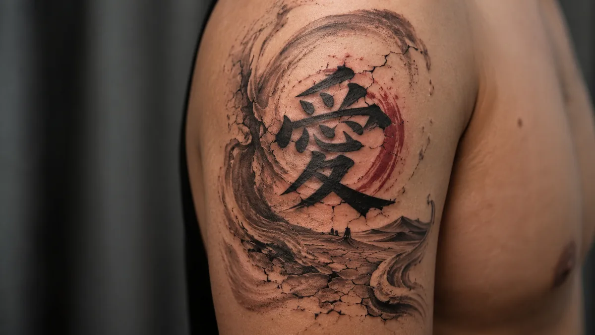 Gaara Tattoo : The Kanji 愛 for Love, Pain and Redemption - Design directions that respect the source without copying it