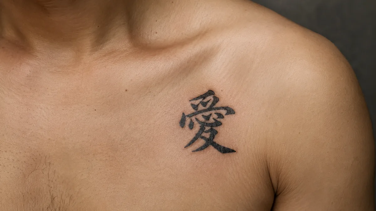 Gaara Tattoo : The Kanji 愛 for Love, Pain and Redemption - Placement and size that match the meaning