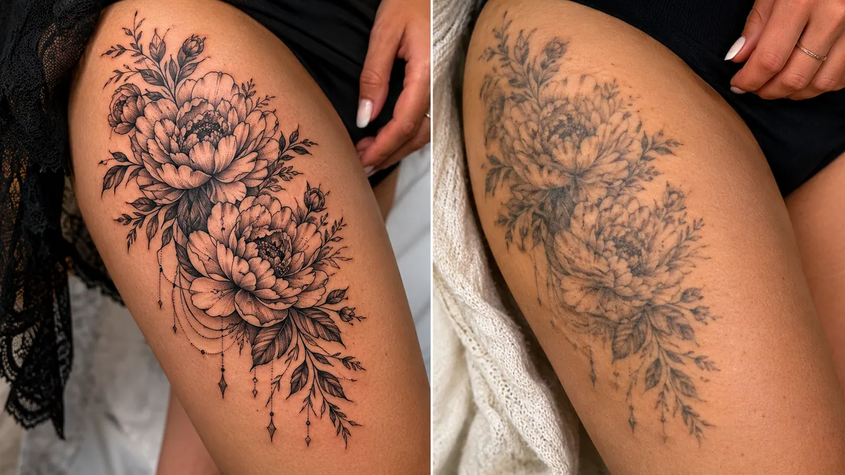 Thigh Tattoos for Women: Pain, Longevity, Sizes and Style - How thigh tattoos age over time