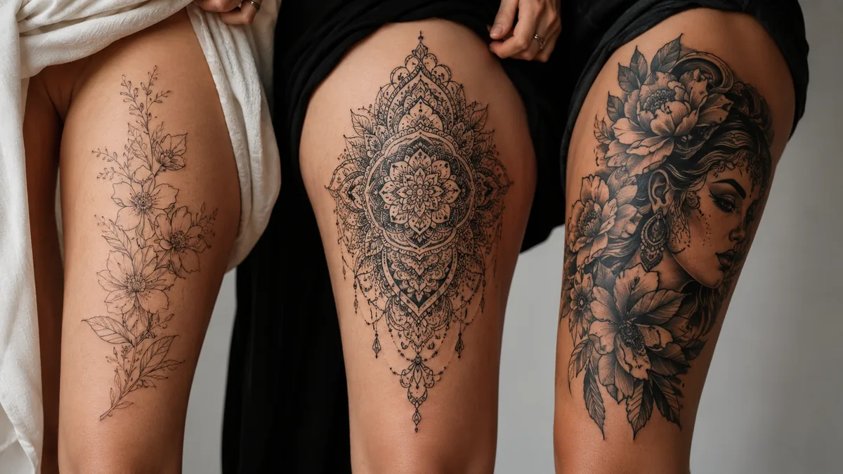 Thigh Tattoos for Women: Pain, Longevity, Sizes and Style - Styles that work on the thigh