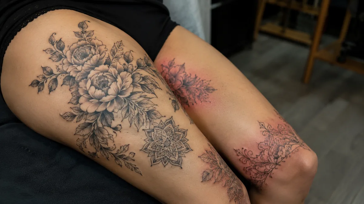 Thigh Tattoos for Women: Pain, Longevity, Sizes and Style - How much a thigh tattoo actually hurts, zone by zone