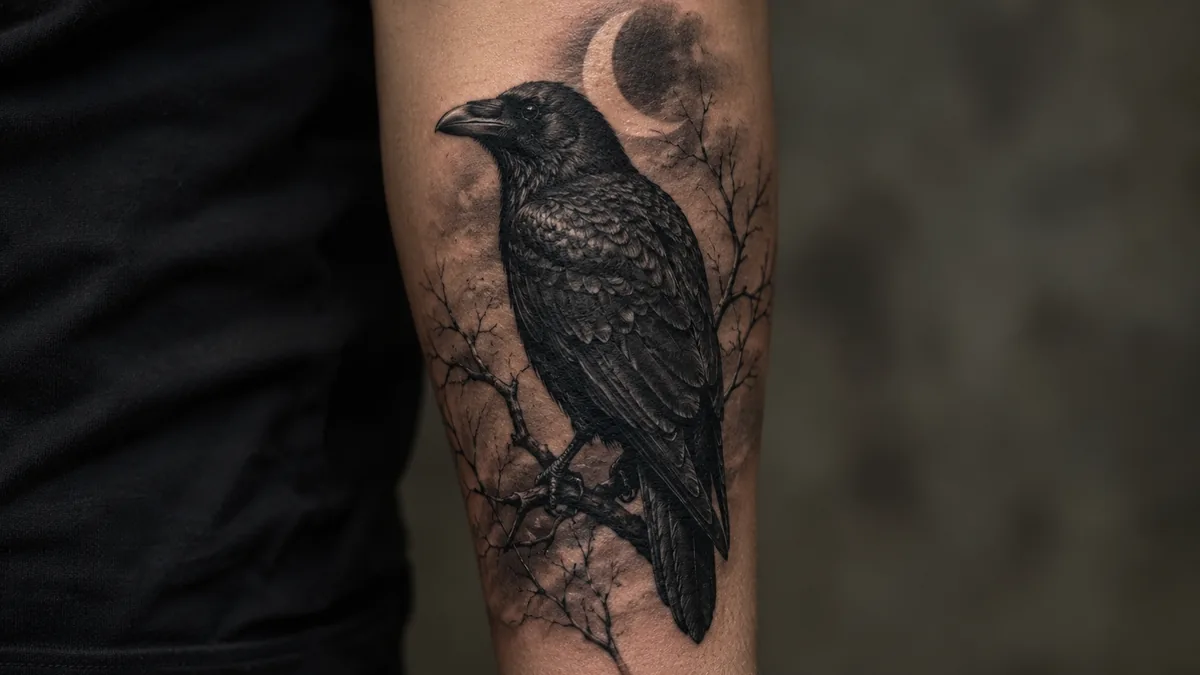 Crow Tattoo : Intelligence, Mystery, Transformation and Omen Symbolism - Is a crow tattoo unlucky?