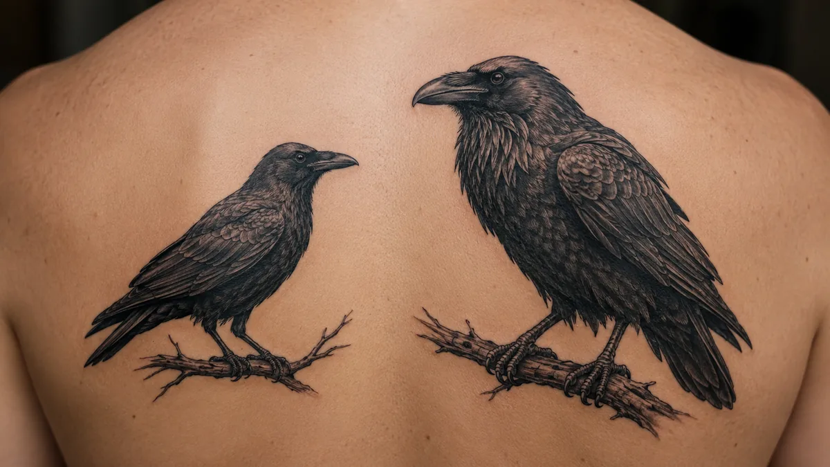Crow Tattoo : Intelligence, Mystery, Transformation and Omen Symbolism - Crow vs raven: the difference that actually matters