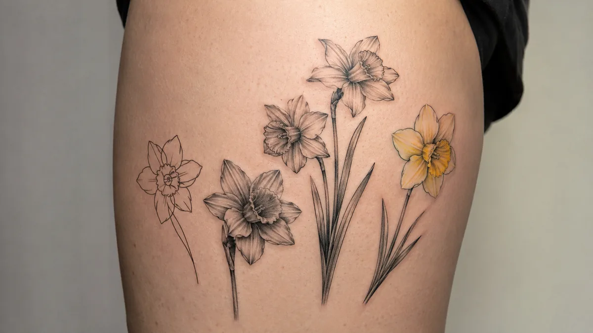 Daffodil Tattoo - Popular Design Variations
