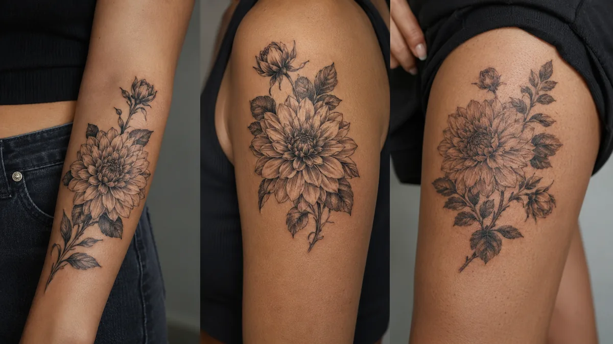 Dahlia Tattoo - Best Placements and How It Ages