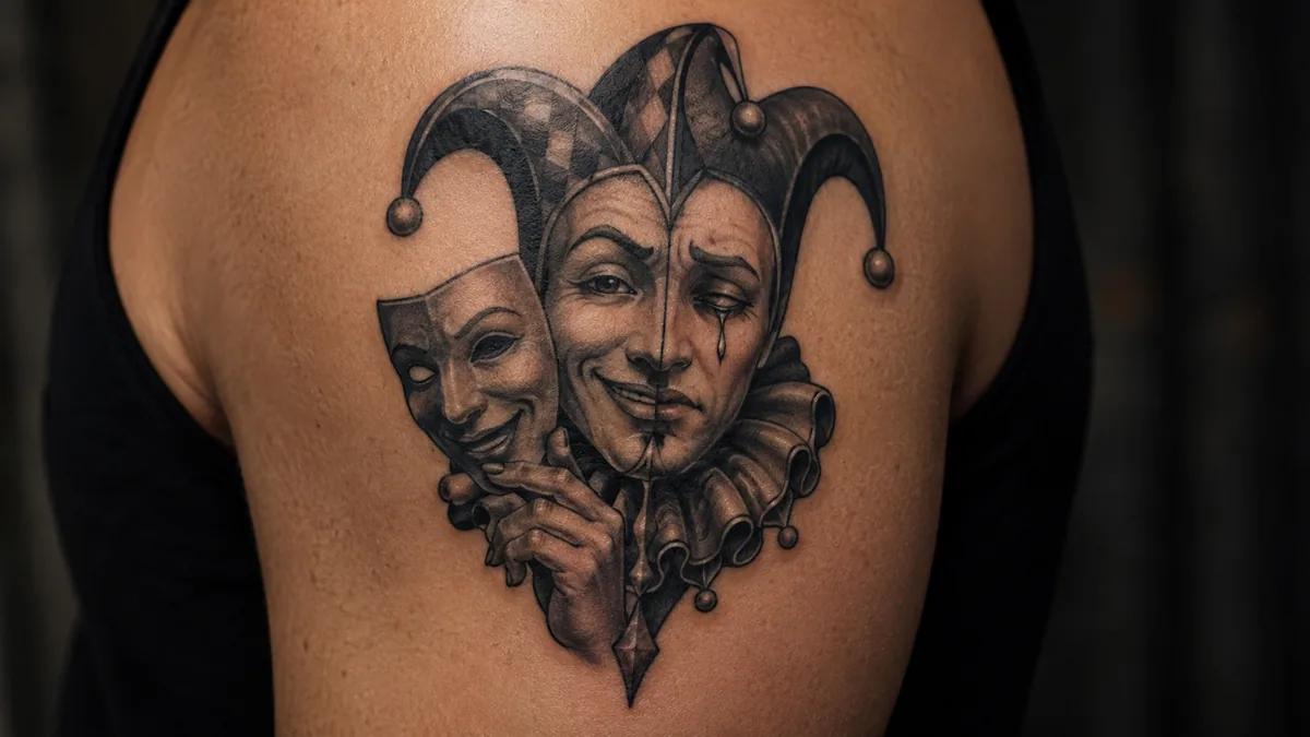 Jester Tattoo - Core Meaning: Duality and the Mask We Wear