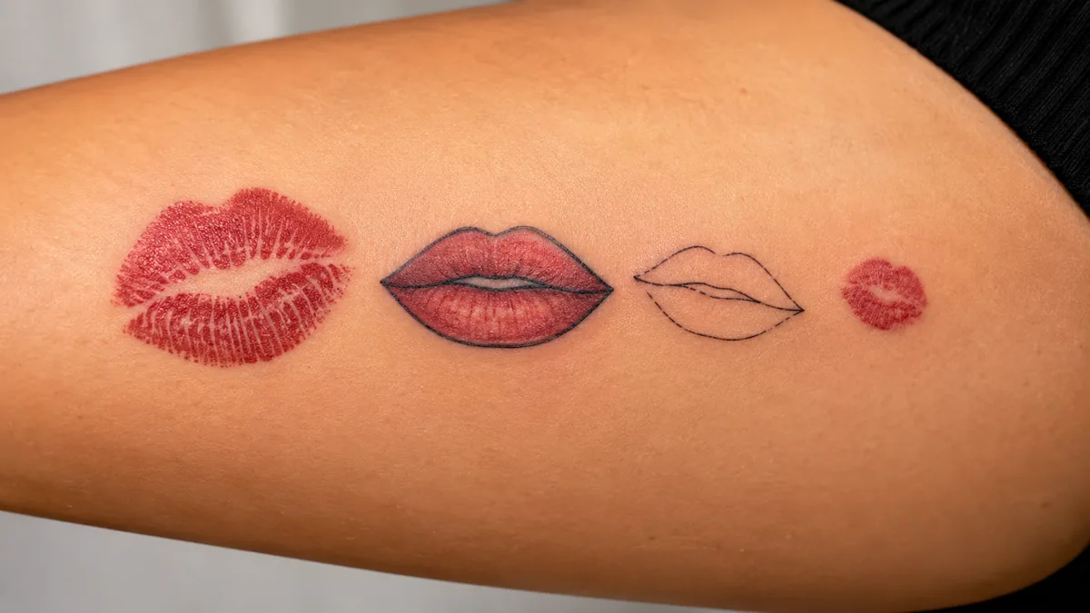 Lips Tattoo - Design Variations: From Bold Prints to Delicate Fine Line