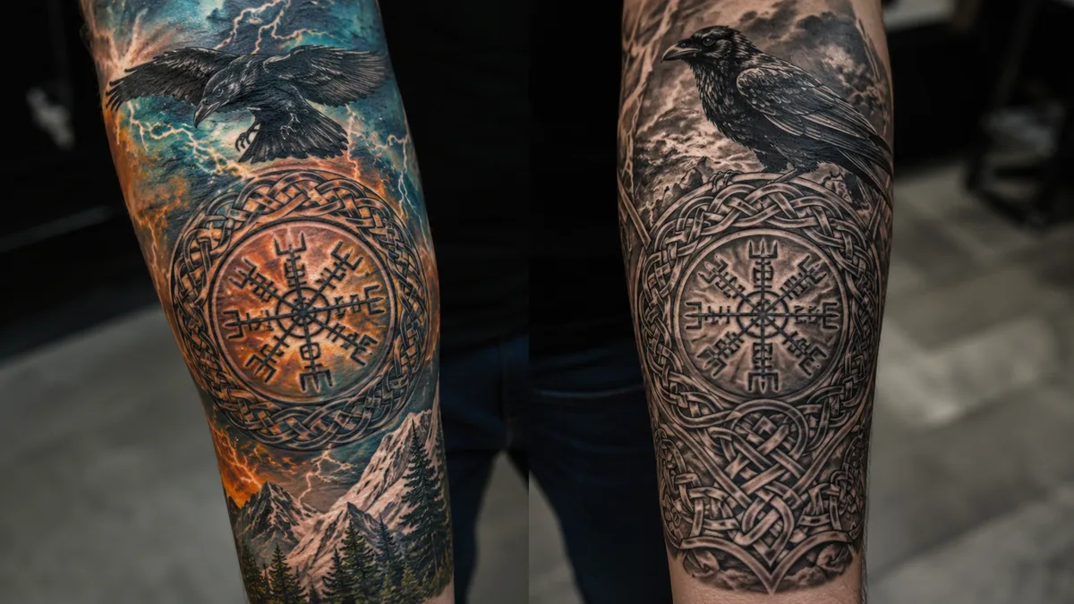 Norse Tattoo - Color vs. Black and Grey