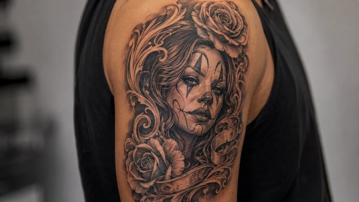 Payasa Tattoo - Adding Script, Roses, and Other Classic Elements