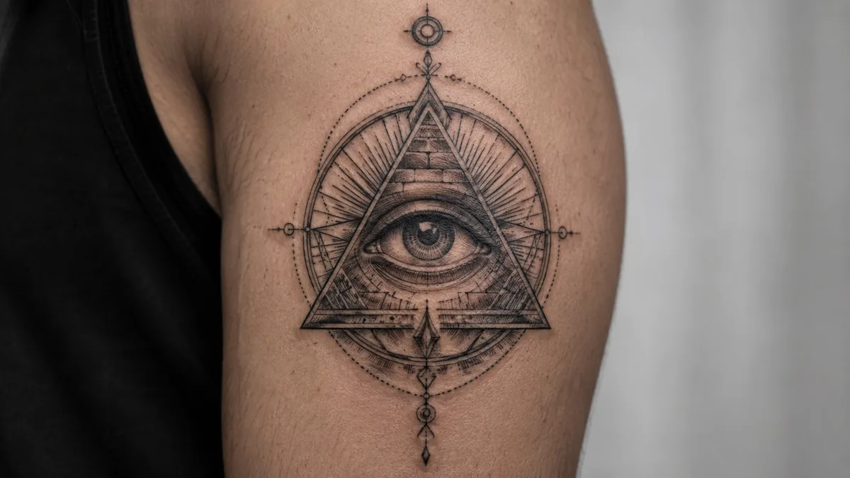 Pyramid Eye Tattoo - Secret Society and Conspiracy Readings
