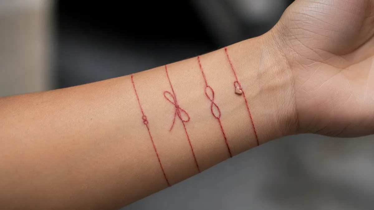 Red String Tattoo - Popular Design Variations
