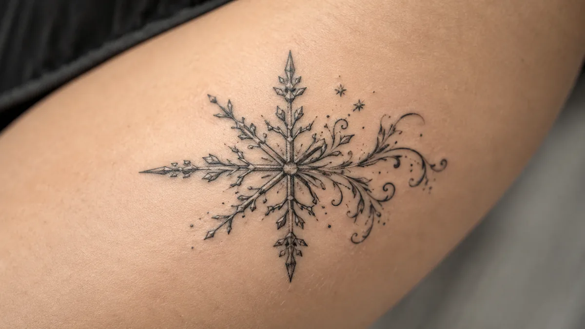 Snowflake Tattoo - Resilience and Transformation
