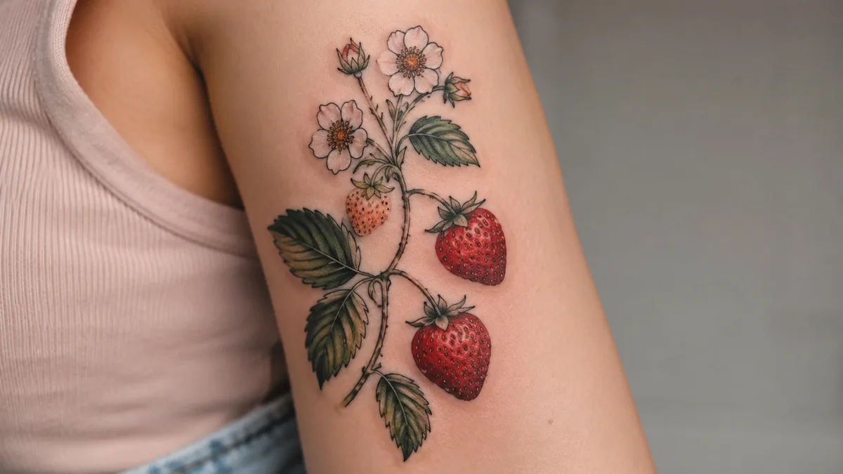 Strawberry Tattoo - Femininity, Sweetness, and Self-Expression