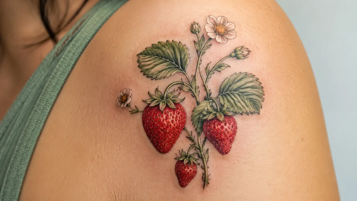 Strawberry Tattoo - Design Styles and Variations