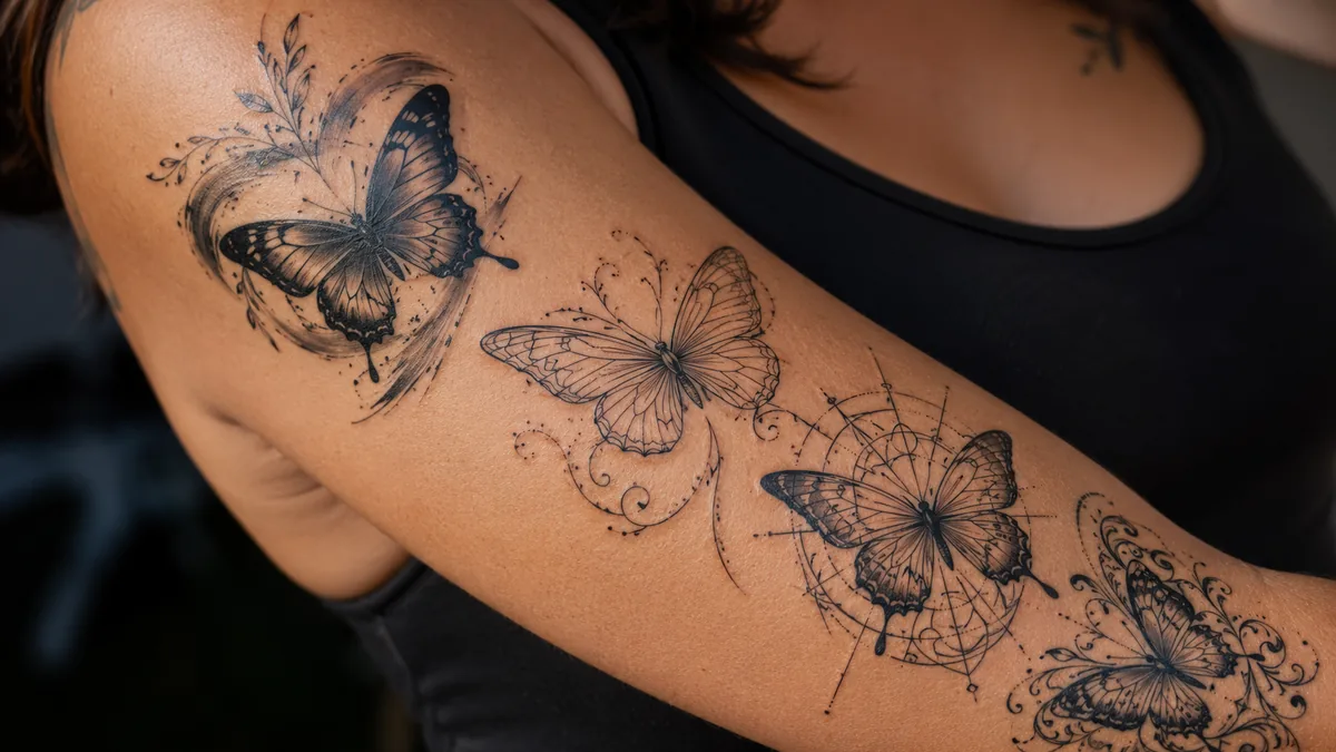 Strength Butterfly Tattoo - Popular Design Variations for the Strength Butterfly