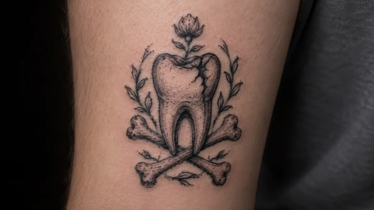 Tooth Tattoo - Dark Humor and Mortality