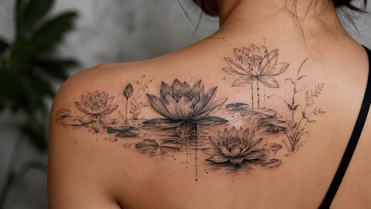 Water Lily Tattoo - Popular Design Variations