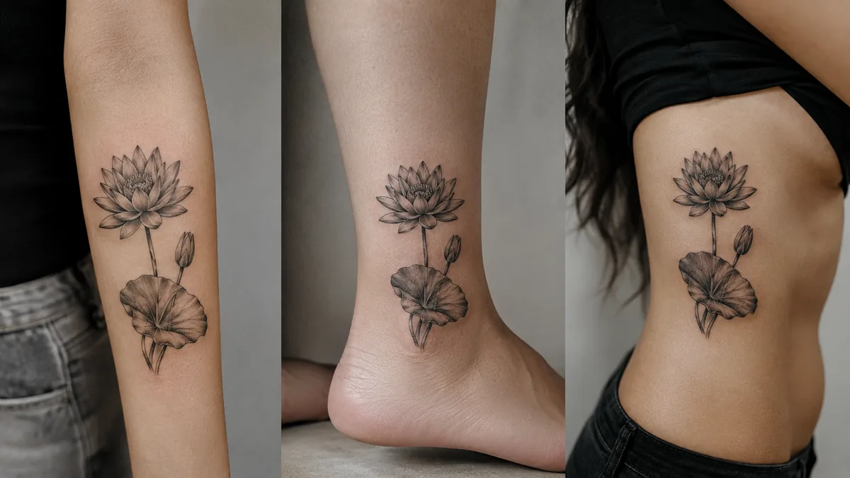 Water Lily Tattoo - Pain Levels by Zone