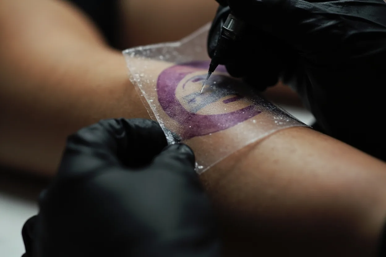 Tattoo placement planning on arm and shoulder