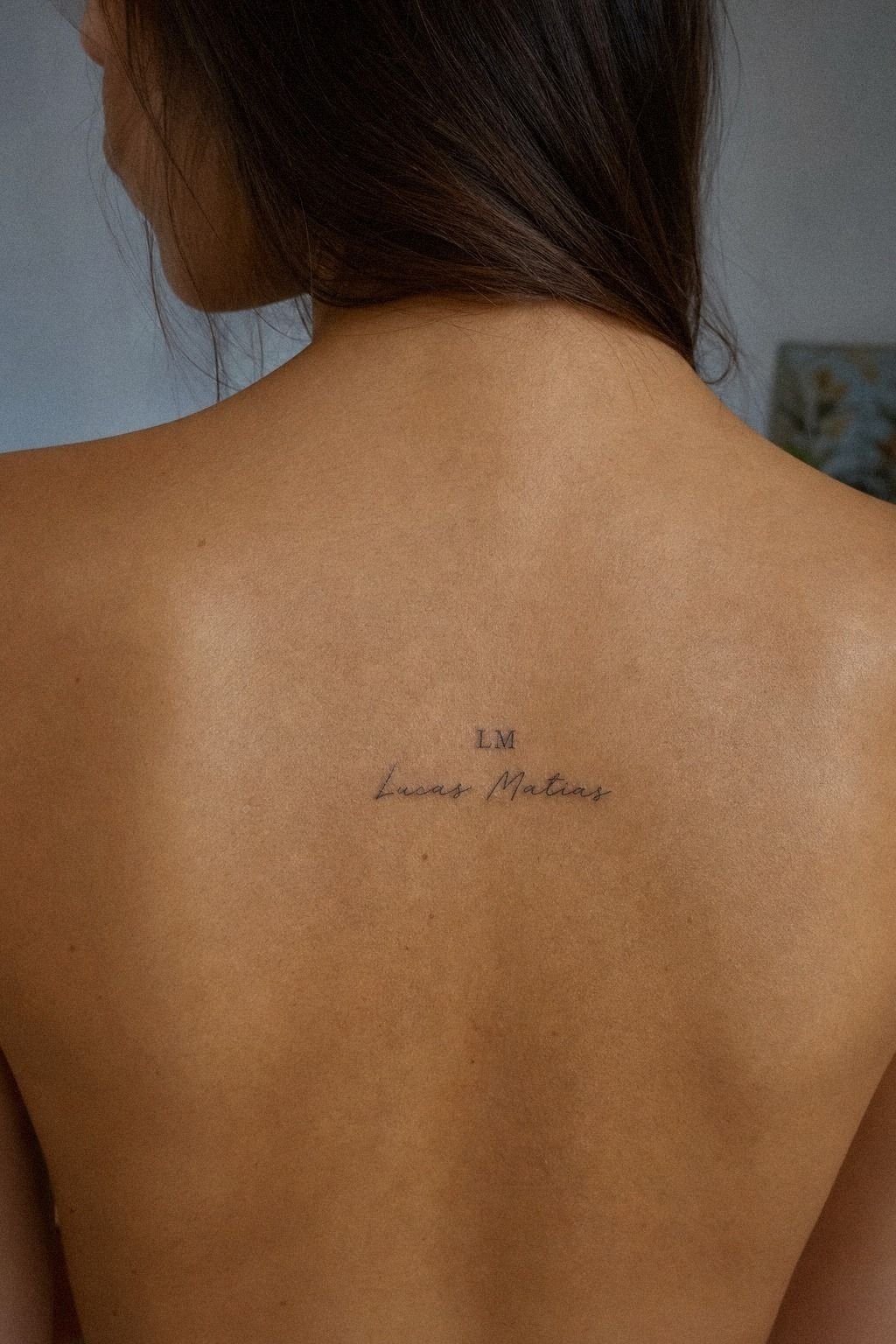Minimal Initials With Name Tattoo