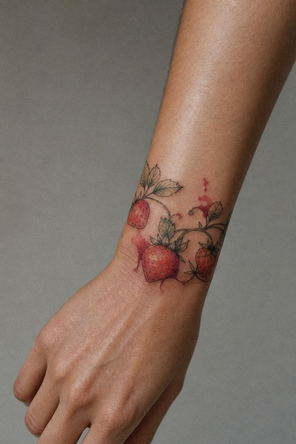Watercolor Strawberry With Clean Linework