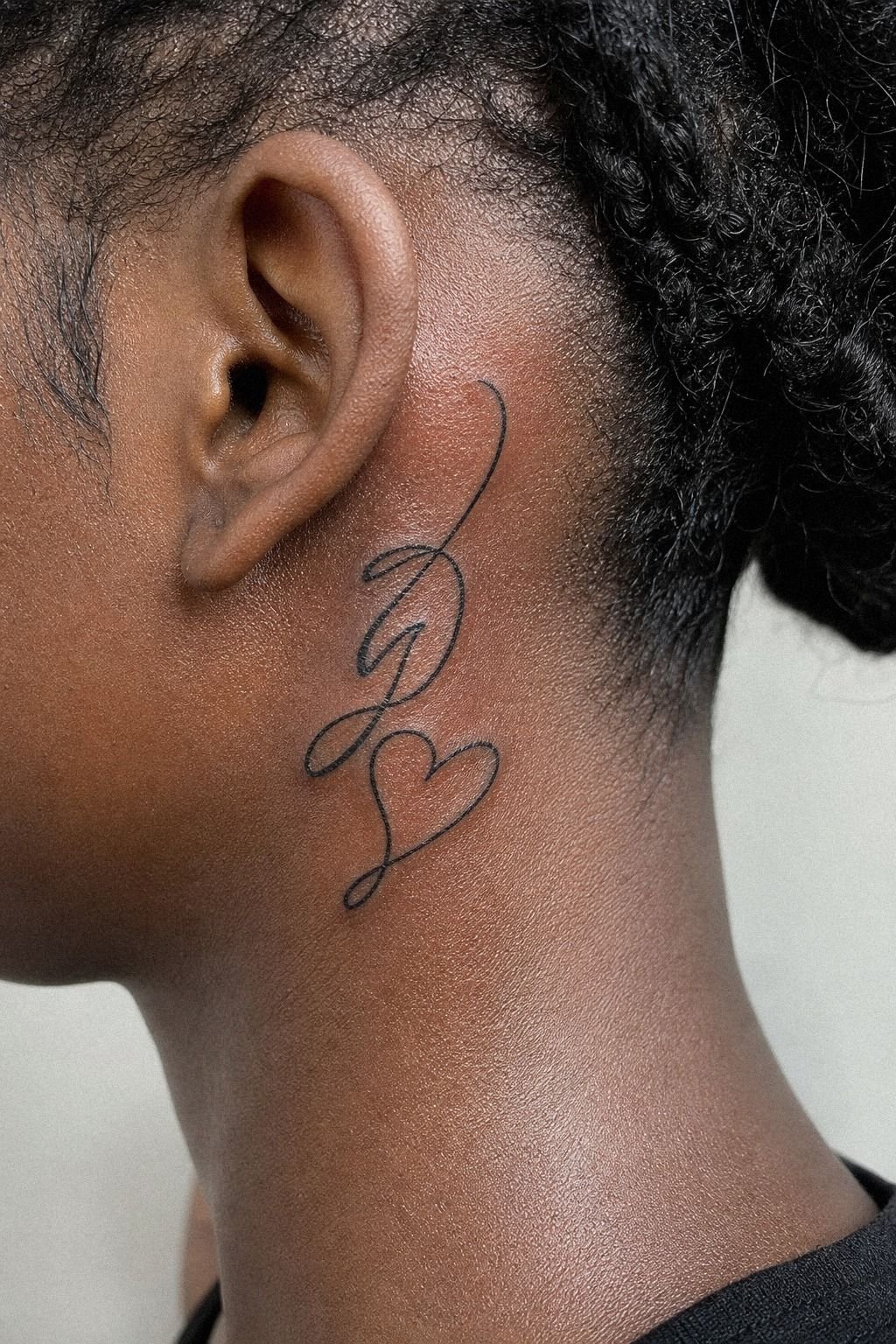 Name And Heart Outline Tattoo