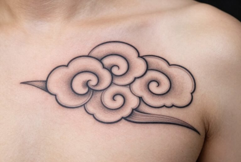 Traditional Japanese Cloud Tattoo Meaning: Wind, Change & Spirituality