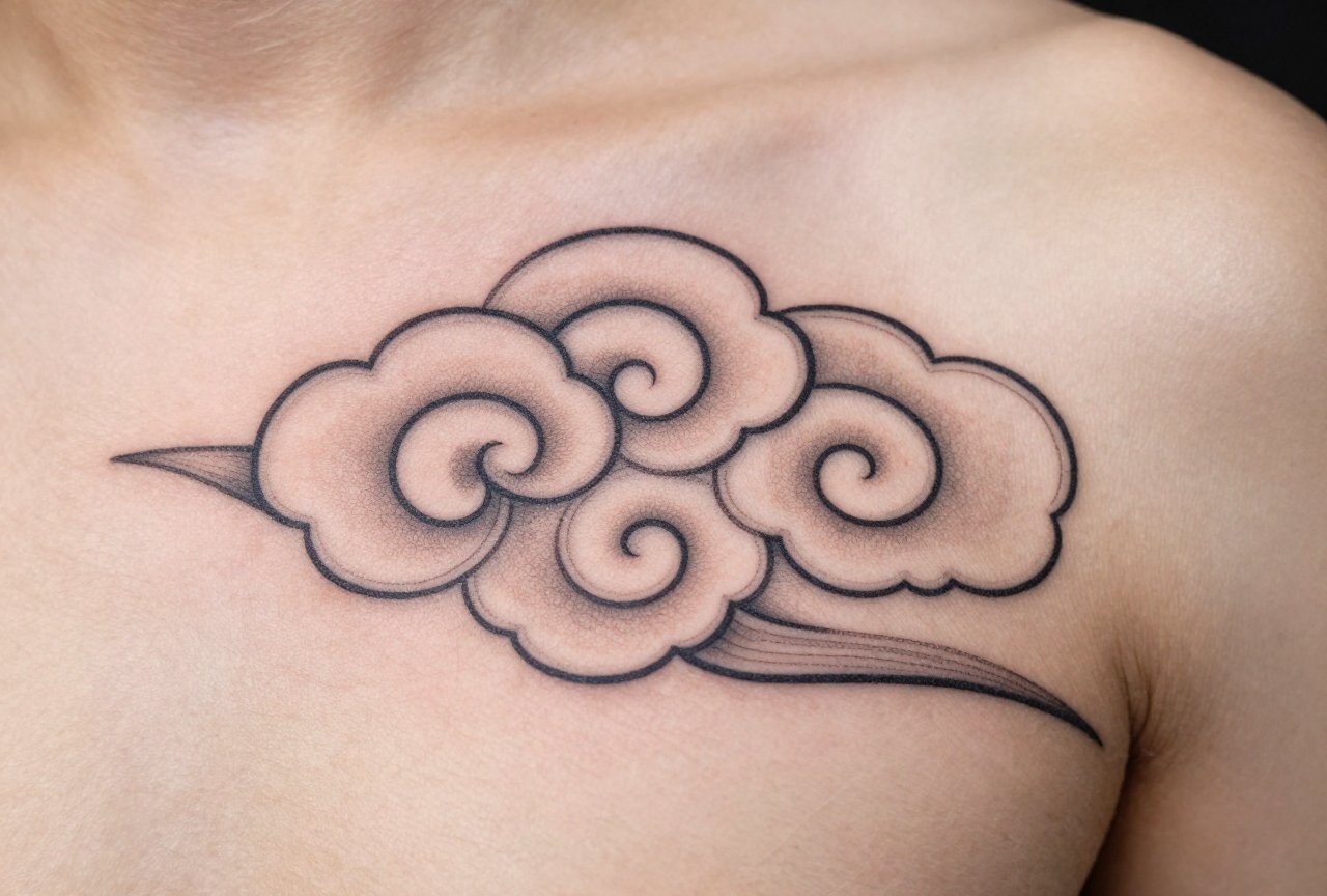 Traditional Japanese Cloud Tattoo Meaning: Wind, Change & Spirituality